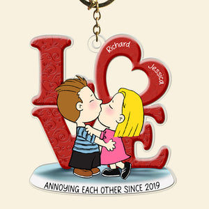 Personalized Gifts For Couple Keychain 04ohqn070125hg Couple Kissing-Homacus