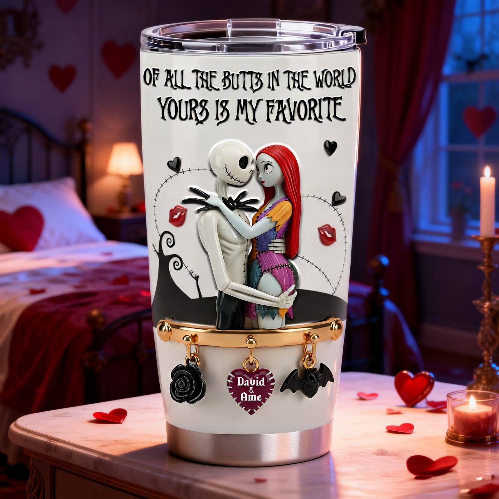 Playful Spooky Couple Tumbler - Personalized Gift For Couples 02NALU070126