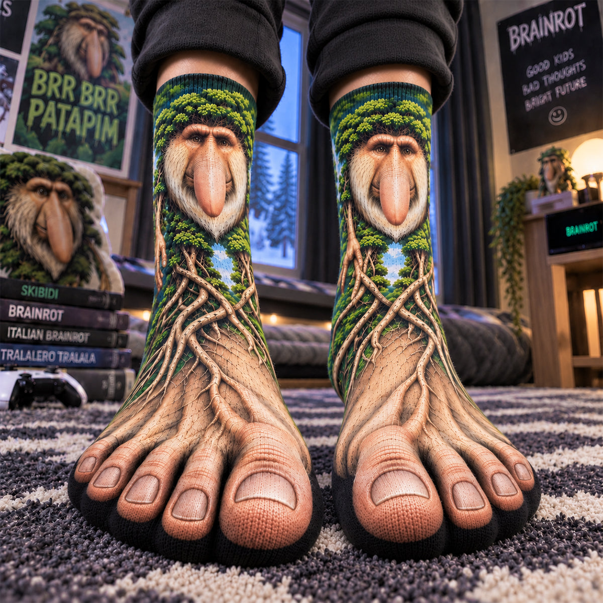 Brainrot Brr Brr Patapim Fun Socks, Personalized Gifts 05qhdh170926