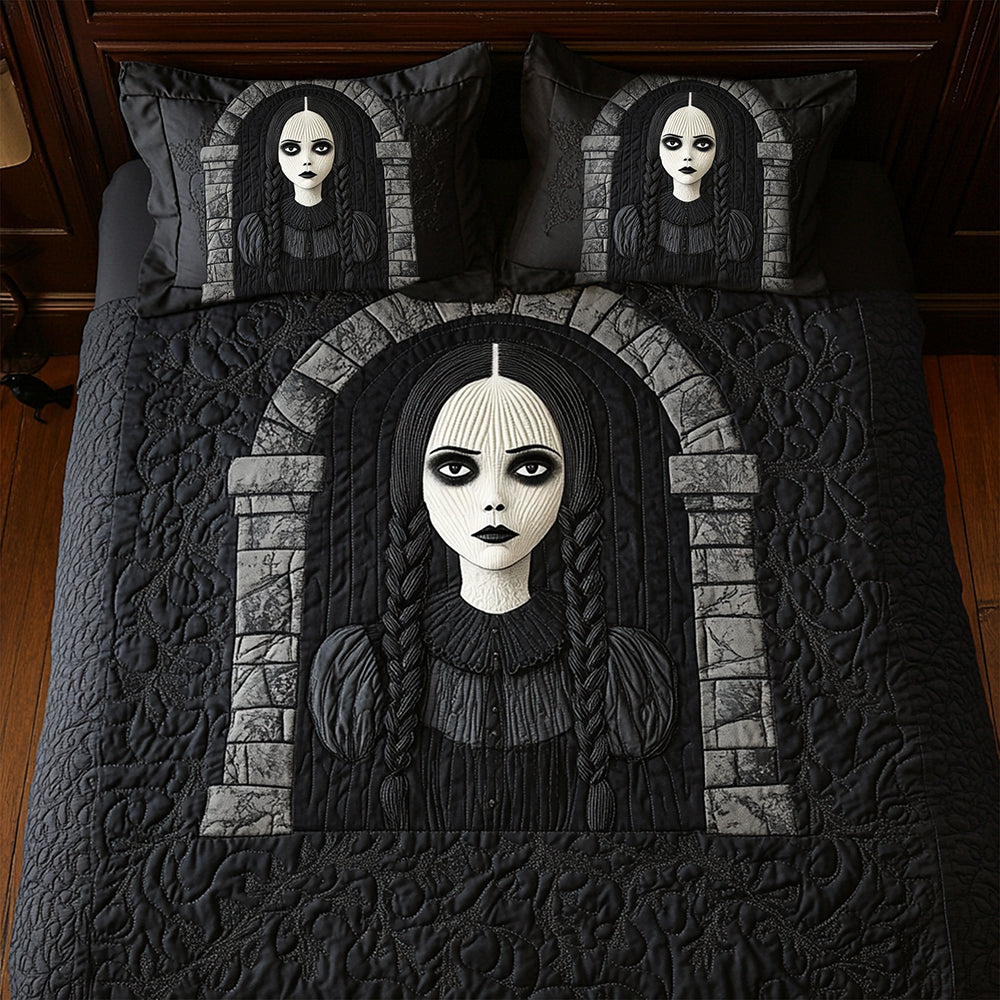Creepy Gothic Quilt Bedding Set Special Line - Halloween Gifts For Horror Movie Fans 02tgqn230825-Homacus