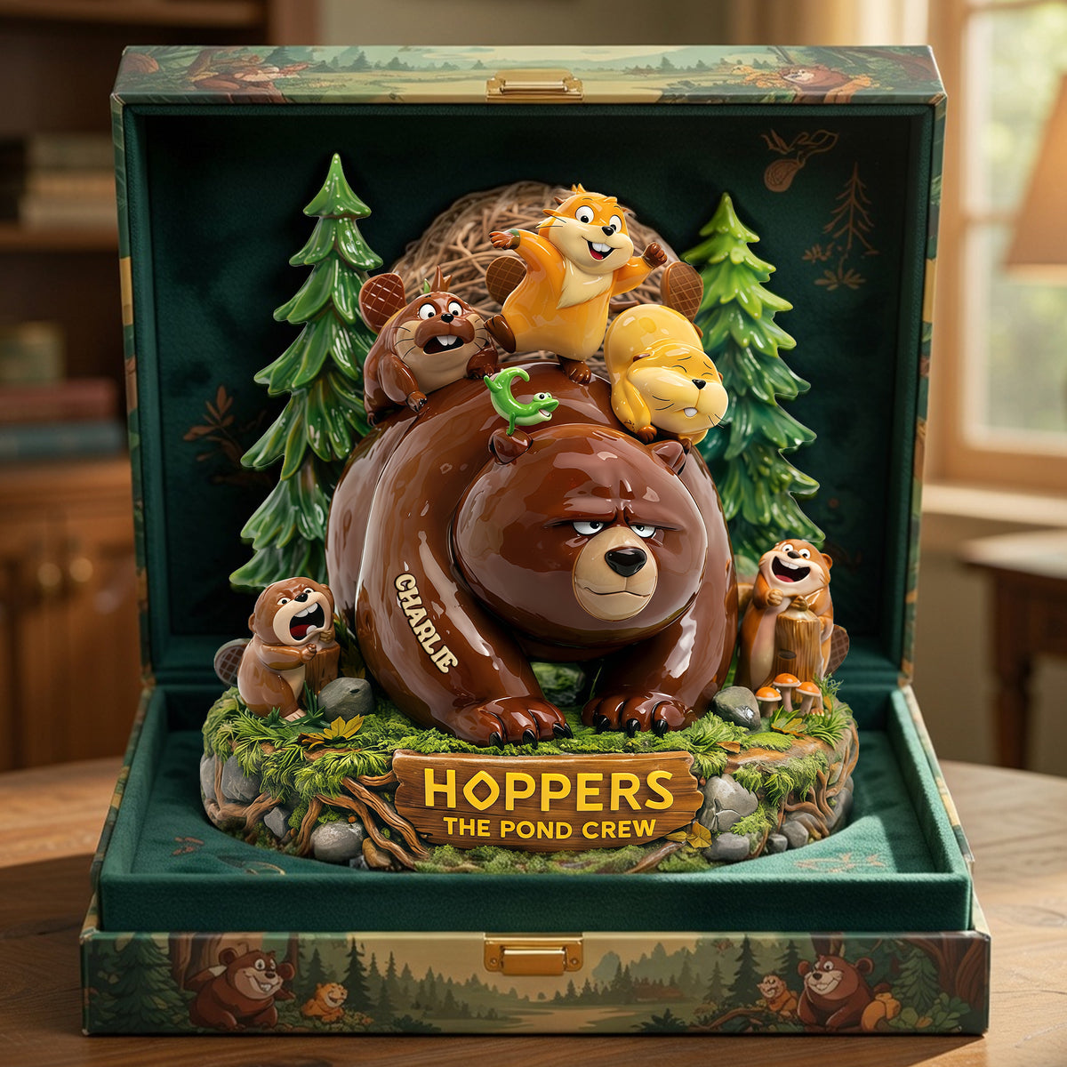 Cute Bear with Otter Friends Acrylic Plaque - Personalized Gifts For Pond Crew Plaque 02TYLU160326-Homacus