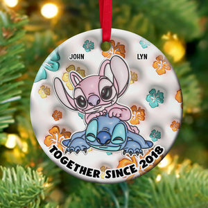 Sweet Cartoon Couple, Personalized 03NAPU261023 Ornament, Gift For Christmas-Homacus