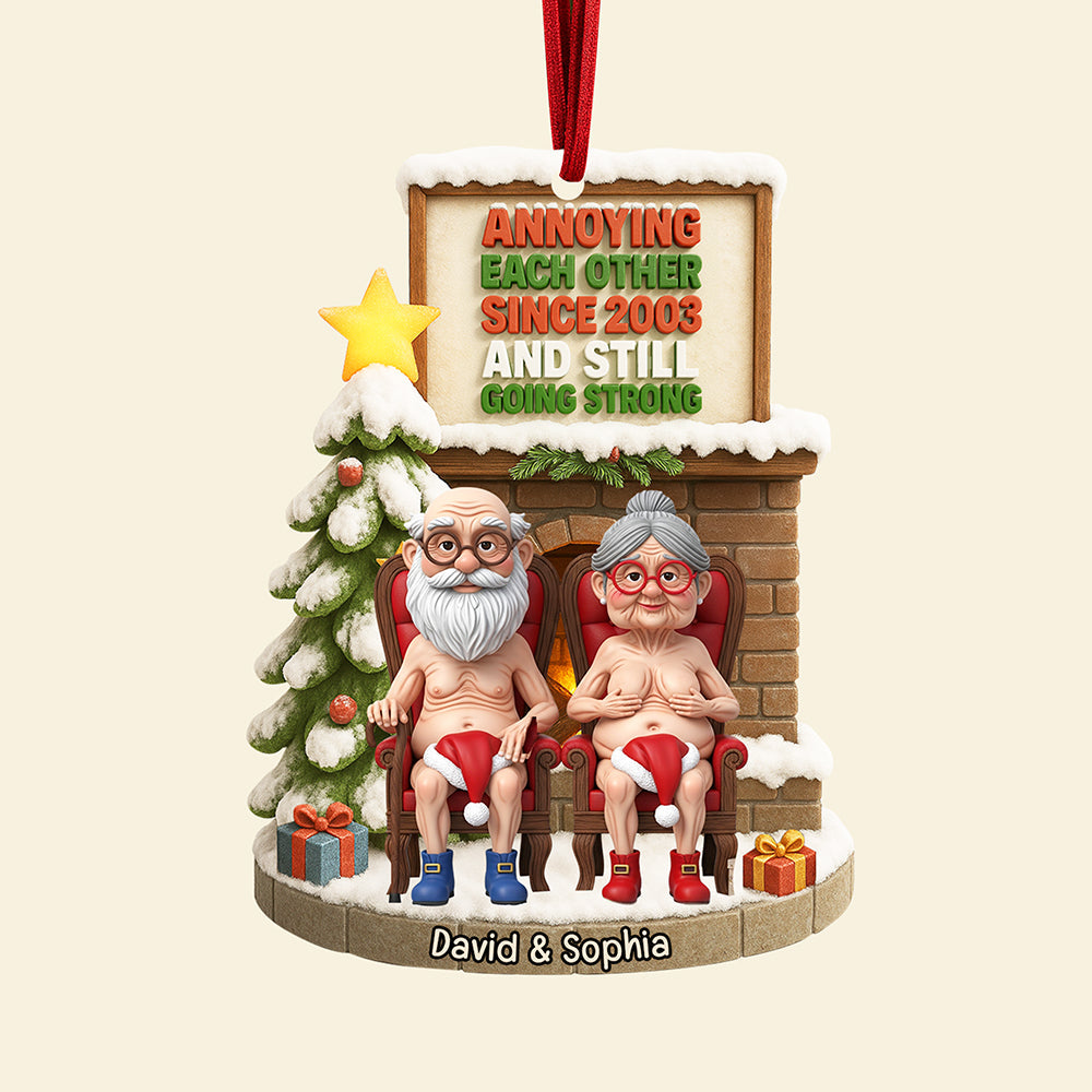 Naughty Old Couple Christmas Ornament - Personalized Gifts For Couple 01ohqn030925-Homacus