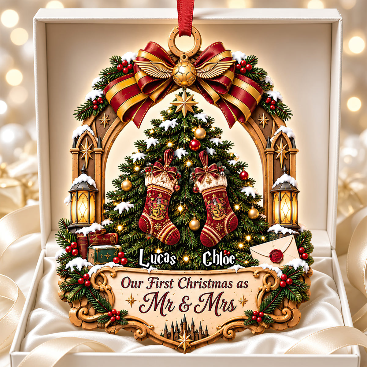 Our First Christmas Together Acrylic Ornament - Personalized Christmas Gifts For Couples 04todt221026-Homacus
