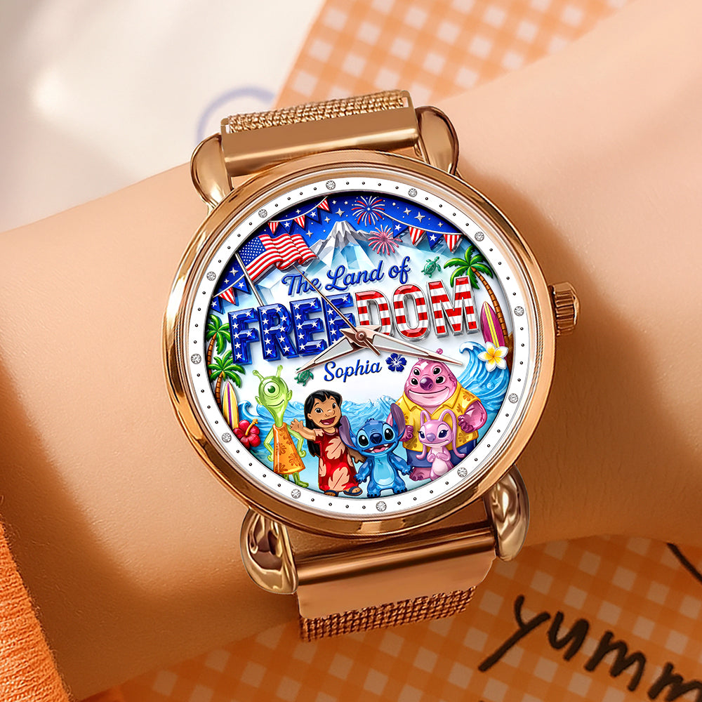 The Land Of Freedom Mesh Strap Quartz Watch - Personalized Anniversary Gift 01PAQN060626-Homacus