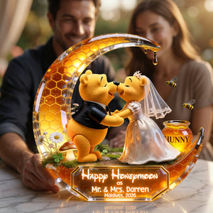 Cute Soft Honey Moon Couple Plaque, Personalized Gifts For Newlywed Couple 02qhta020726