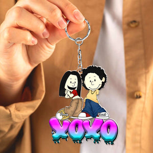 Personalized Gifts For Couples Keychain Y2K Style Cartoon Couple 04XQLU040125HG-Homacus