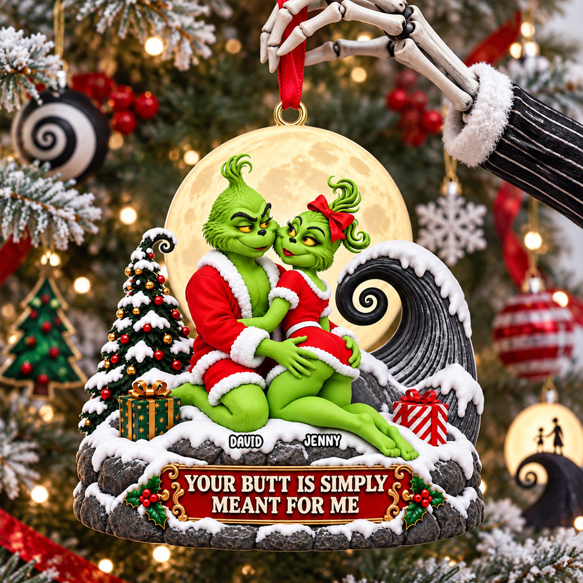 Funny Naughty Couple Xmas Ornament - Personalized Gifts For Couple 06OHTN191026-Homacus