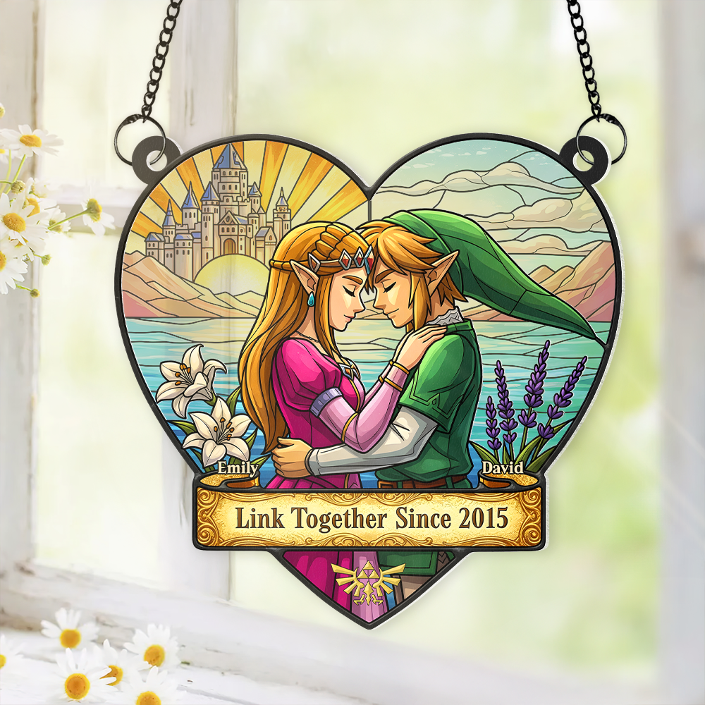 Couple Link Window Hanging Suncatcher Ornament - Personalized Gifts For Couple 02napu110625-Homacus