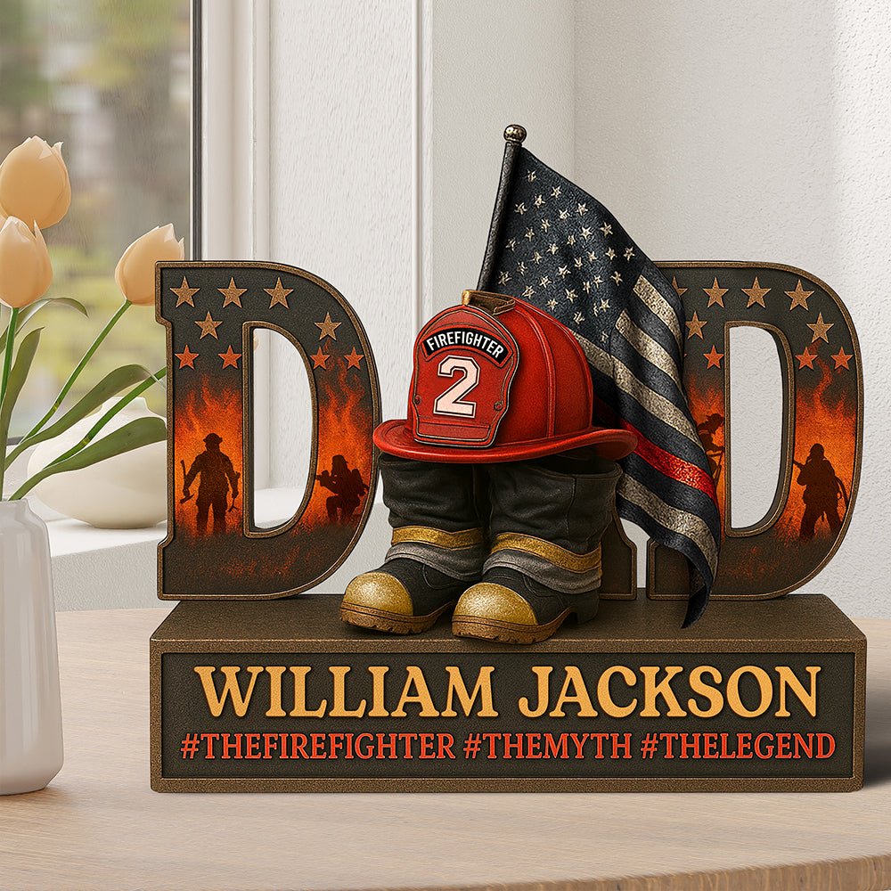 Firefighter Dad Legend Acrylic Plaque - Personalized Gifts For Dad 02qhqn090525-Homacus