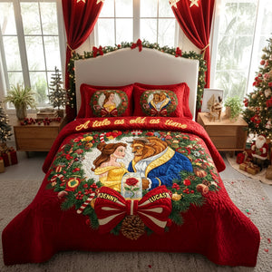 Fairy Tales Love Story Personalized Gifts For Couple Quilted Bedding Set 05hytn111025-Homacus