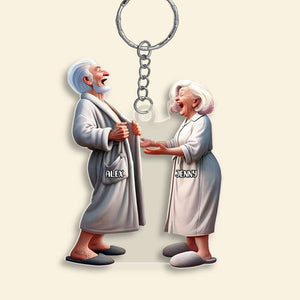 Personalized Gifts For Couple Keychain Funny Old Couple 02QHMH071224-Homacus