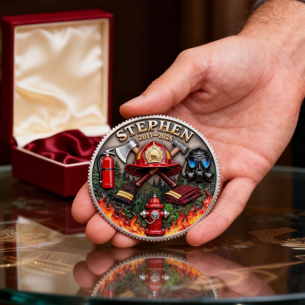 Firefighter Appreciation Printed Metal Coin - Personalized Gifts For Firefighter 03kimg120226-Homacus
