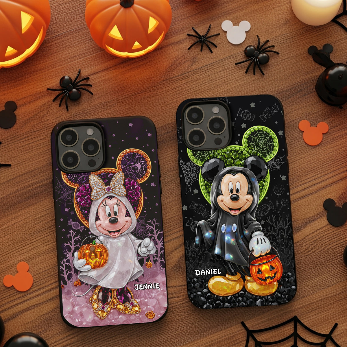 Spooky Halloween Couple Phone Case - Personalized Gift For Couple 04TGLU270825-Homacus