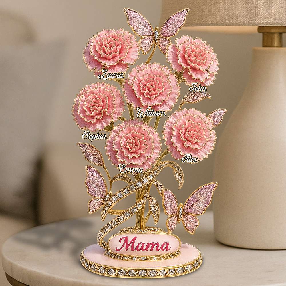 Personalized Gifts For Mom Plaque 01tgdt150425 Carnation Flower-Homacus