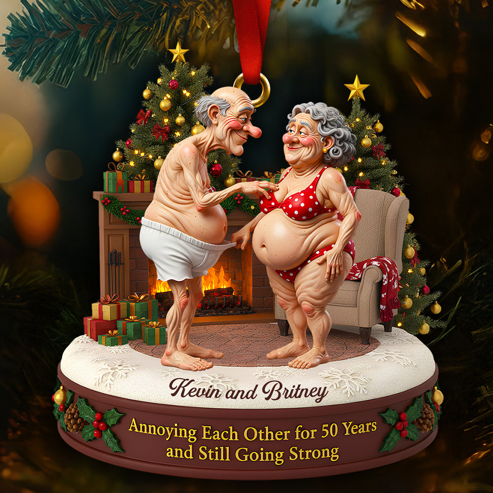 Old Couple Christmas Ornament Personalized Gifts For Couple 04NADT290925-Homacus