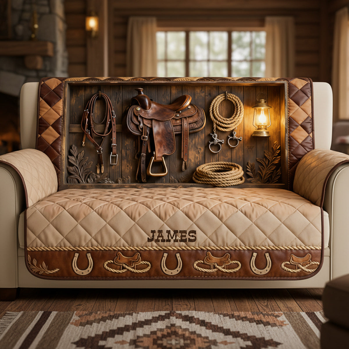 Horse Workshop Sofa Cover - Personalized Gifts For Horse Lover Quilted Sofa Cover 04KITA280126-Homacus