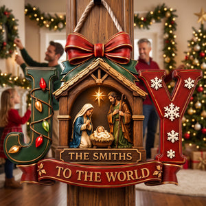 Jesus Joy To The World Acrylic Sign - Personalized Gifts For Christian Christmas Acrylic Sign 01HAQN060826