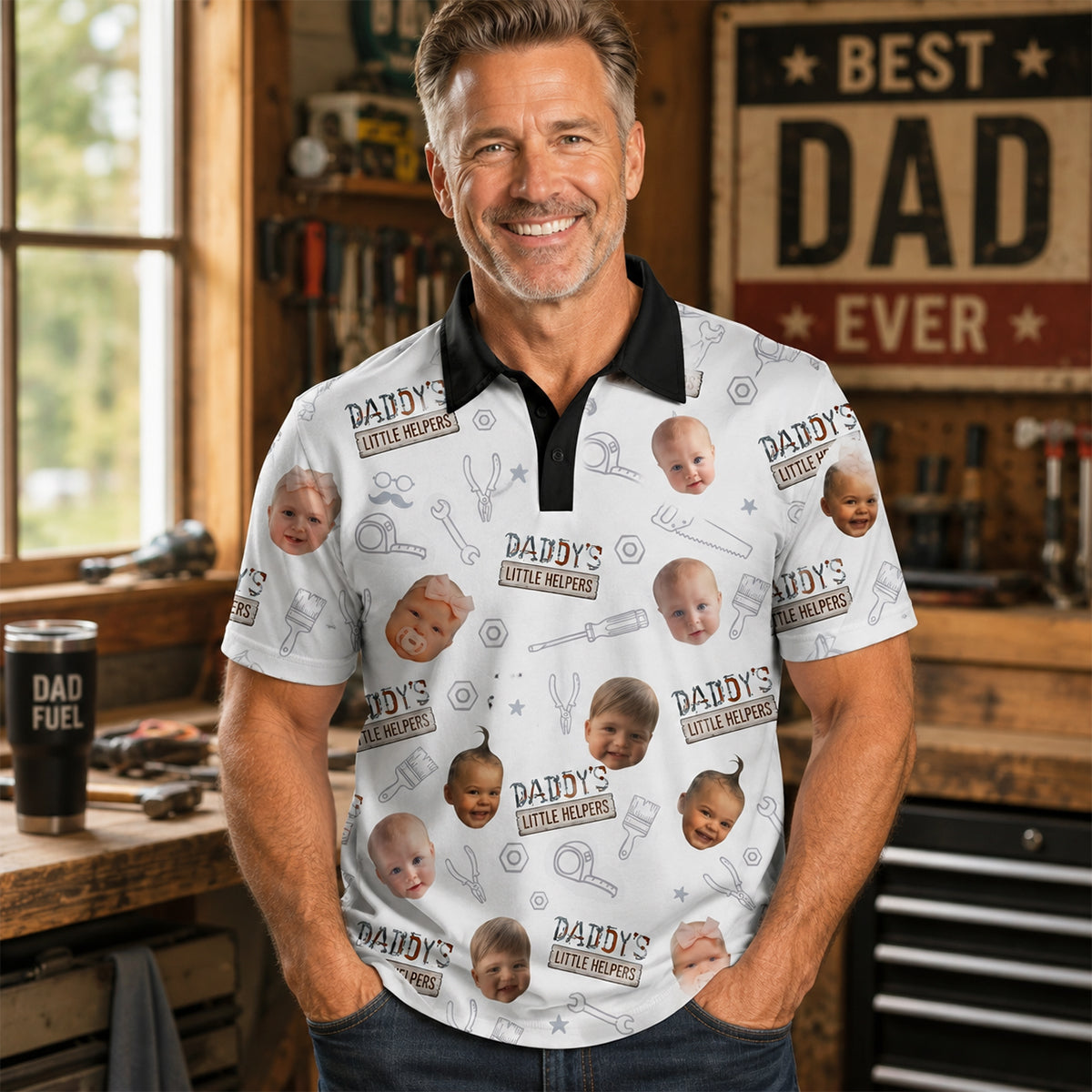 Custom Photo Handyman Dad Polo Shirt Gifts For Dads 03qhdh080526-Homacus