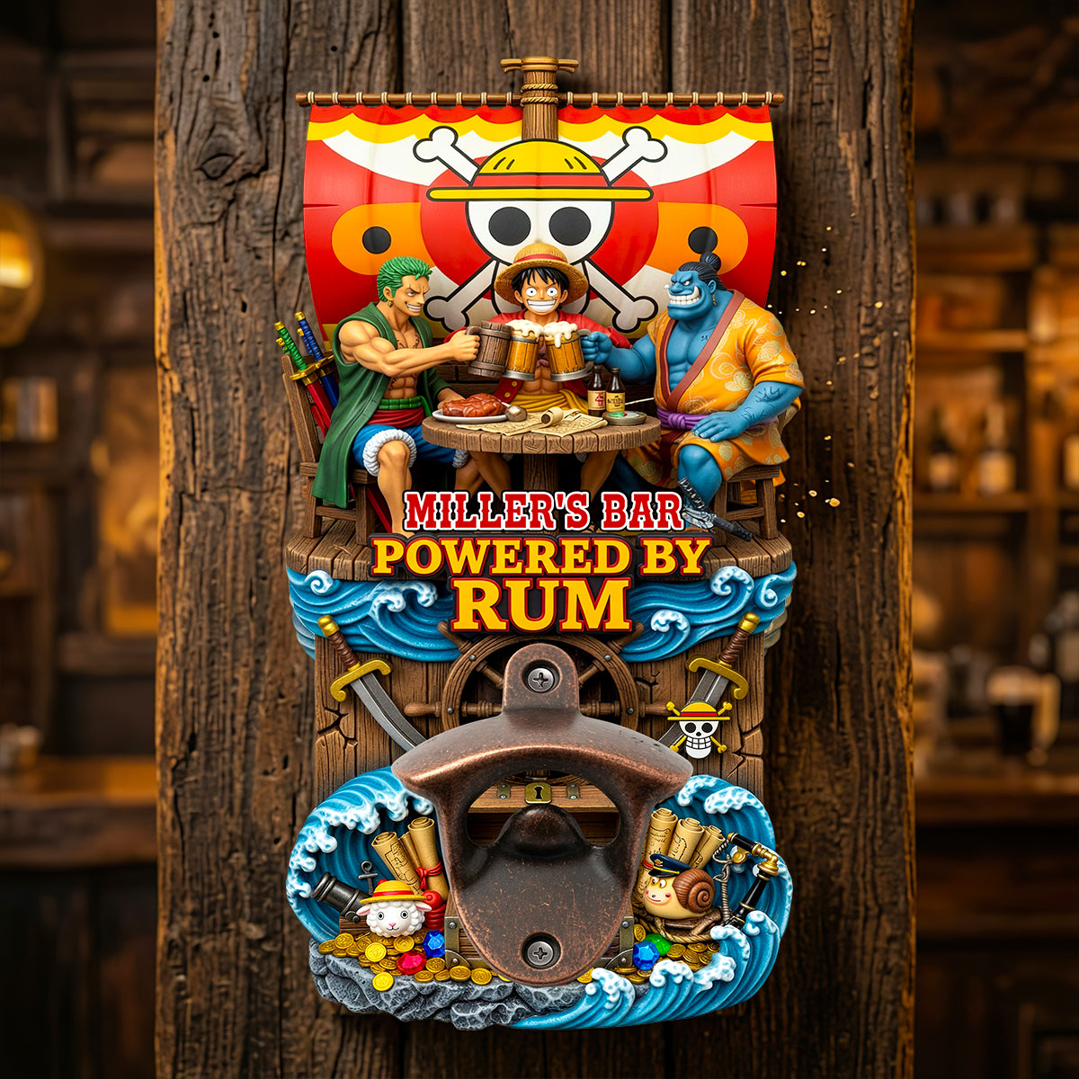 Seafaring Friends Wall Hanging Bottle Opener - Personalized Gifts For Friends 05TODT210726-Homacus