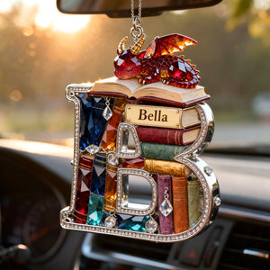 Fantasy Book Dragon Car Hanging Ornament, Personalized Gifts For Book Lovers 01qhtn130126-Homacus
