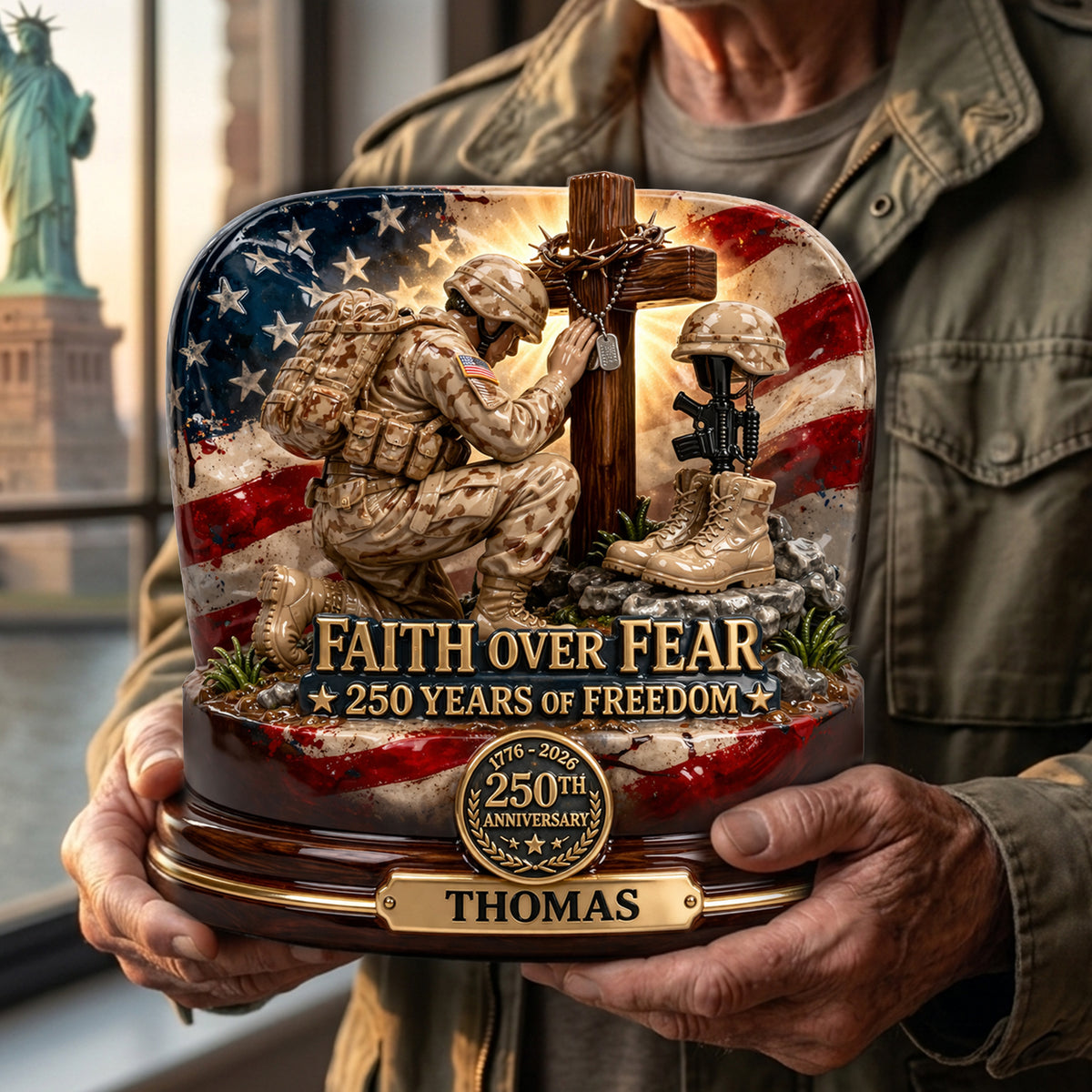 America 250th Anniversary Veteran Acrylic Plaque - Personalized Gifts For Veterans 05TOLU280326