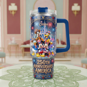 Celebrate America 250th Anniversary Colorful 40oz Tumbler With Handle - Personalized Gifts For Patriots 02tyta190626