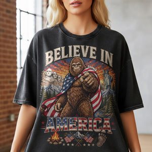 Believe In America Washed T-shirt - Personalized Gifts For Patriots 032paqn040626