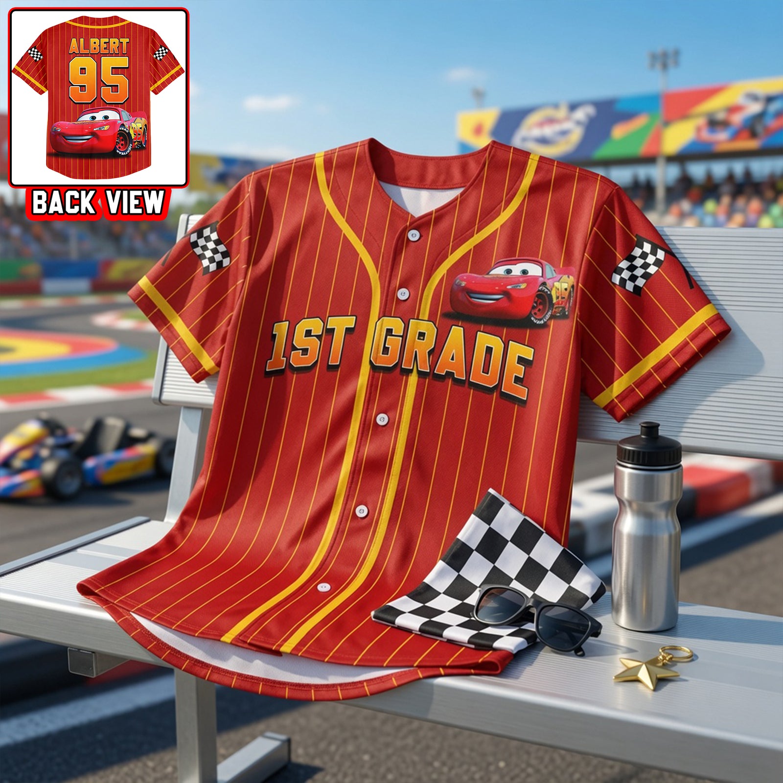 Race To School Baseball Jersey - Personalized Gifts For Kids 01NAQN250626-Homacus