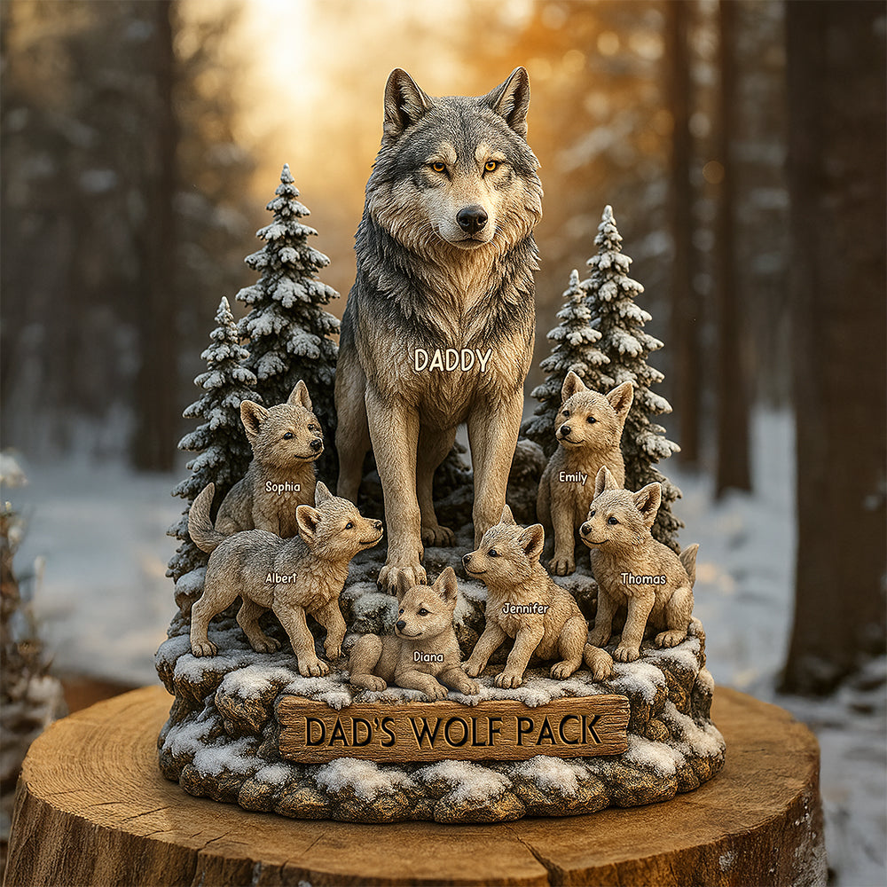 Wolf Dad Plaque - Personalized Gifts For Dad 01xqqn160425-Homacus