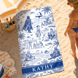 Outer Planet Toile De Jouy Beach Towel - Personalized Gifts 01qhdh200726-Homacus