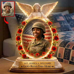 God Bless This Hero - Veteran Memorial Light Box - Custom Photo Gifts For Heaven 03tyqn070426-Homacus