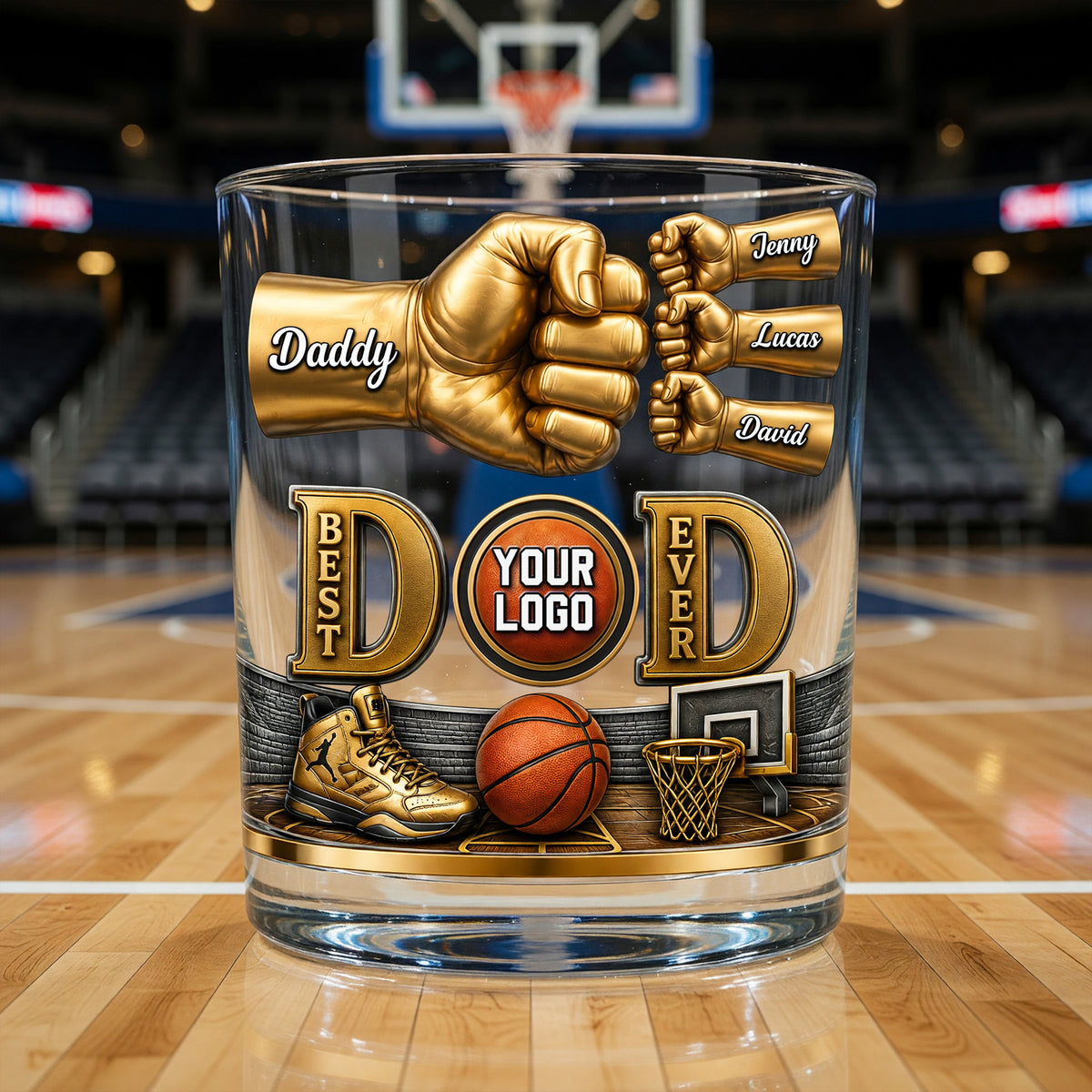 Sport Lover Dad 11oz Round Glass - Personalized Gifts For Father's Day Glass 03NAQN010626-Homacus