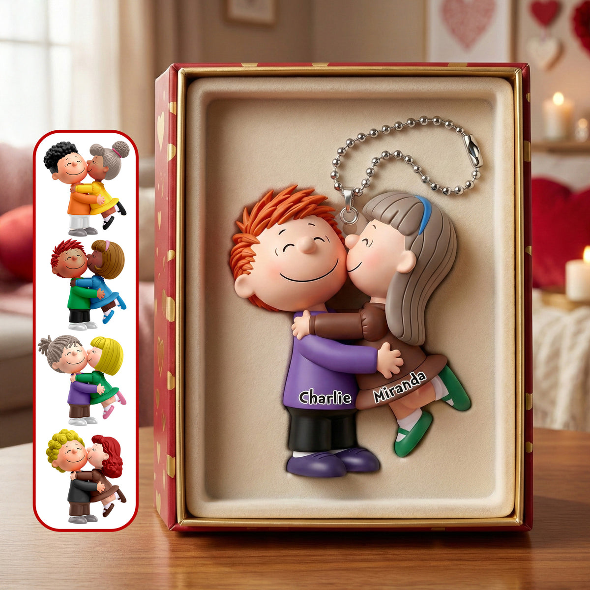 Cute Kissing Couple Acrylic Keychain - Personalized Gifts For Couples 06OHMG190126-Homacus