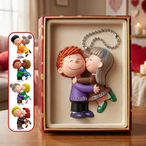 Cute Kissing Couple Acrylic Keychain - Personalized Gifts For Couples 06OHMG190126-Homacus