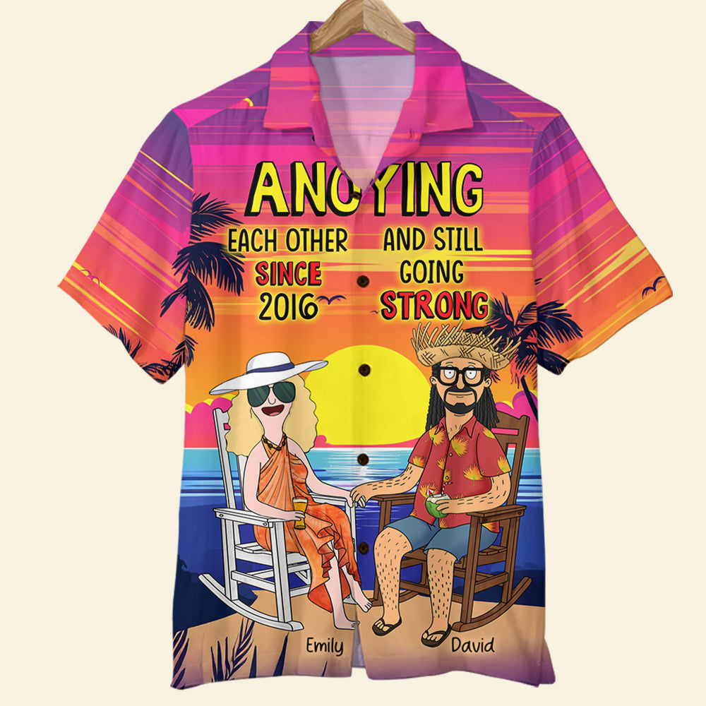 Cartoon Couple Hawaiian Shirt - Personalized Gifts 01TOQN100225PA-Homacus