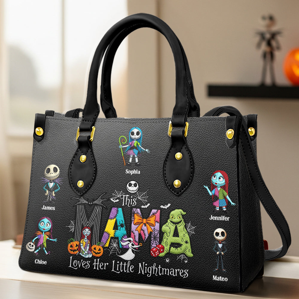 Spooky Mama Halloween Leather Bag Personalized Gifts For Mom 03OHDT030925-Homacus