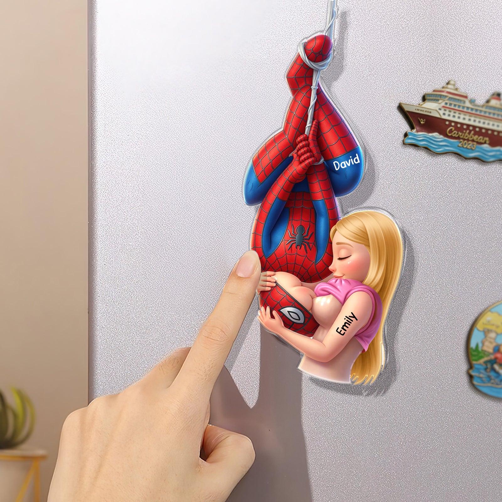 Trouble Together Couple Acrylic Fridge Magnet - Personalized Gift For Couples 03HUQN290626-Homacus