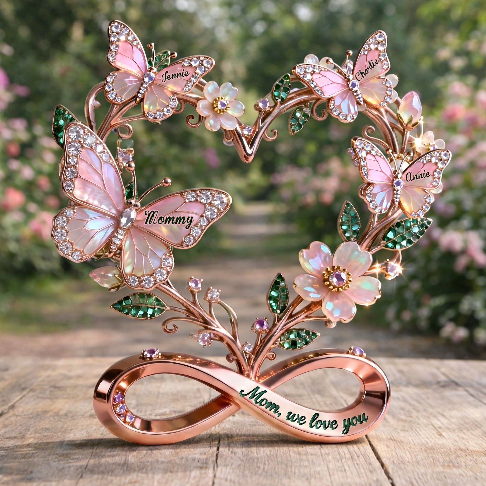 Stunning Butterflies On Mom Heart Acrylic Plaque, Personalized Gifts For Mom & Grandma 05qhlu060326-Homacus
