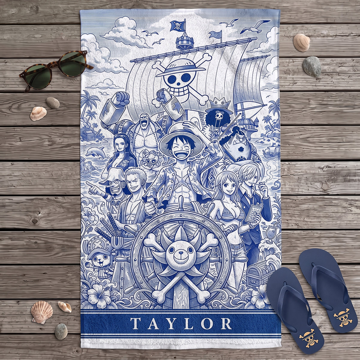Voyage Toile De Jouy Beach Towel, Personalized Gifts For Animation Lovers 01qhtn200726-Homacus
