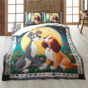 Personalized Gifts For Couple Quilt Bedding Set Special Line, Cartoon Dog Character 05TGMH140125-Homacus