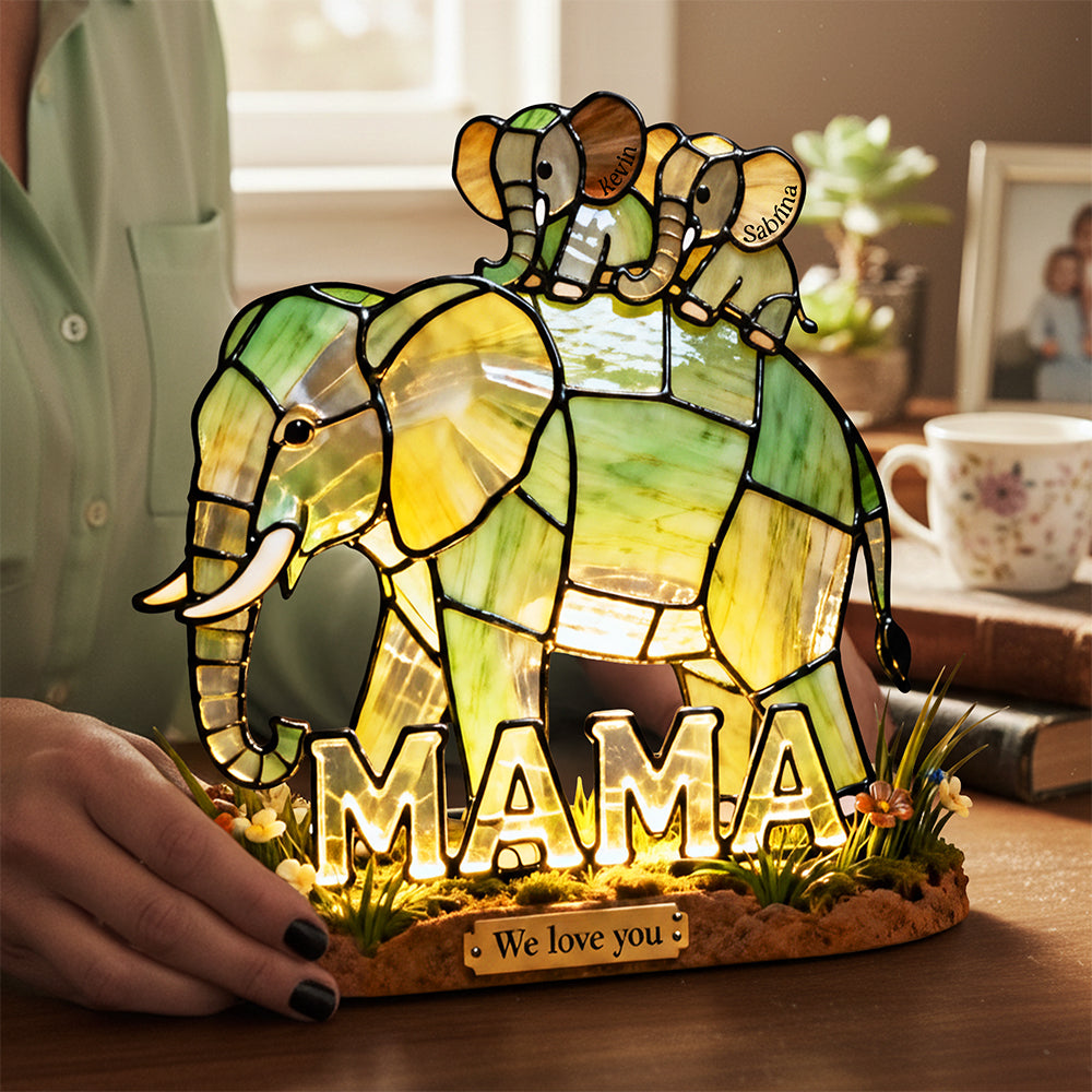 Elephant Family - Acrylic Plaque - Personalized Gifts For Mom 04HYTA290126-Homacus