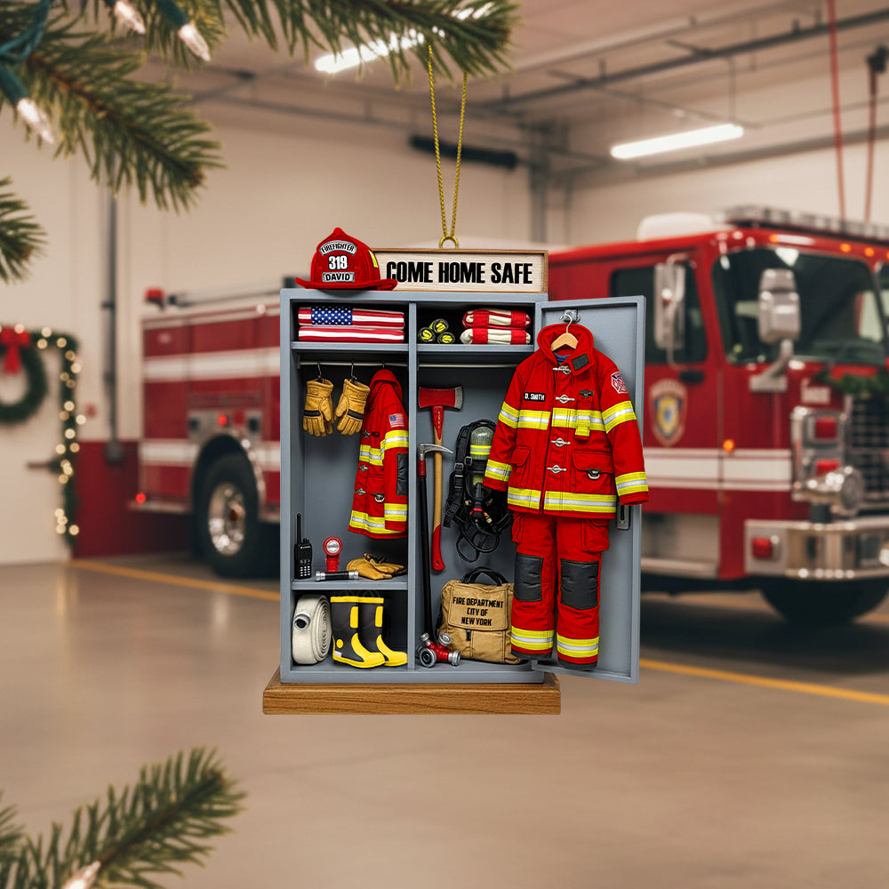 Firefighter Locker Ornament, Personalized Christmas Gifts For Firefighter 05qhtn040925-Homacus