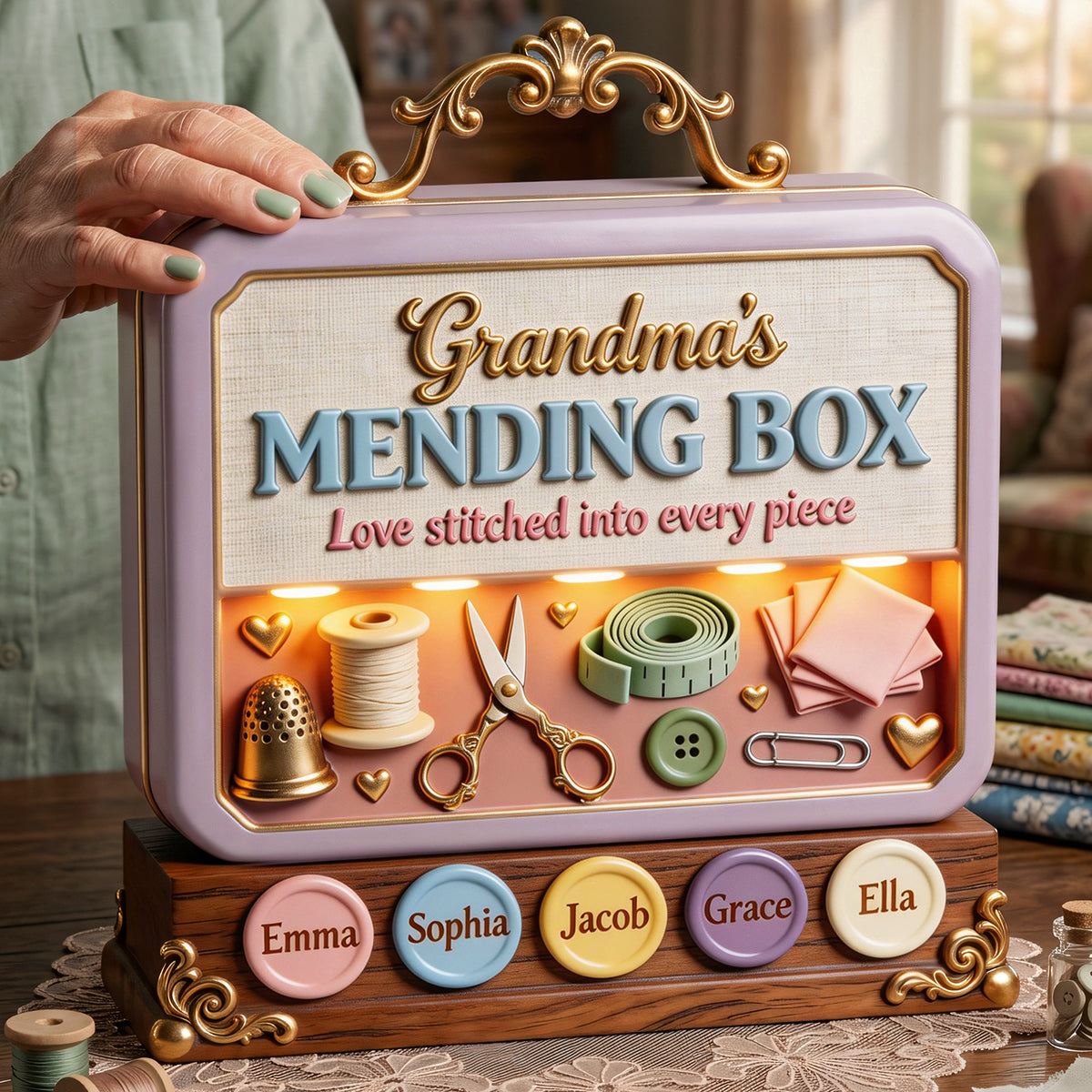 Grandma's Mending Box Acrylic Plaque - Personalized Gifts For Grandma 01tyta020326-Homacus