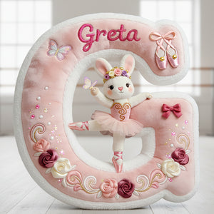 Bunny Ballet Alphabet Pillow - Personalized Gifts For Girls 01nata111225-Homacus