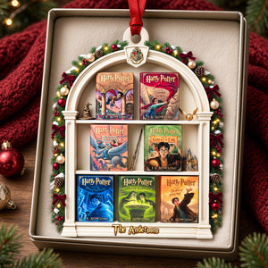 Fantasy School Bookshelf Ornament - Personalized Gifts For Christmas Ornament 04NADH260926-Homacus