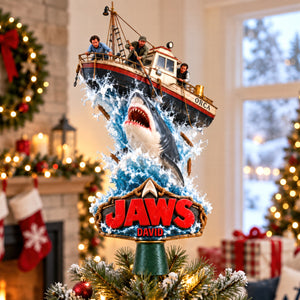 Shark Attack Christmas Tree Topper - Personalized Gifts For Movie Lovers 02naqn170926-Homacus