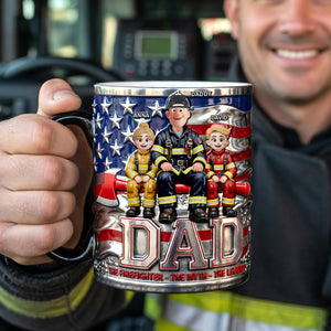 Proud American Firefighter Dad Magic Mug, Personalized Gifts For Firefighter Dads 01QHQN230526-Homacus