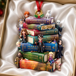 Enchanted Book Stack Christmas Ornament - Personalized Gift For Fantasy Lovers 02NADH300926
