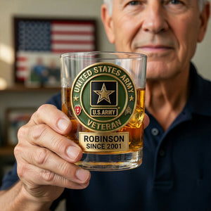 Custom Military Insignia Drinking Glass - Personalized Gifts For Veterans 04qhqn080626